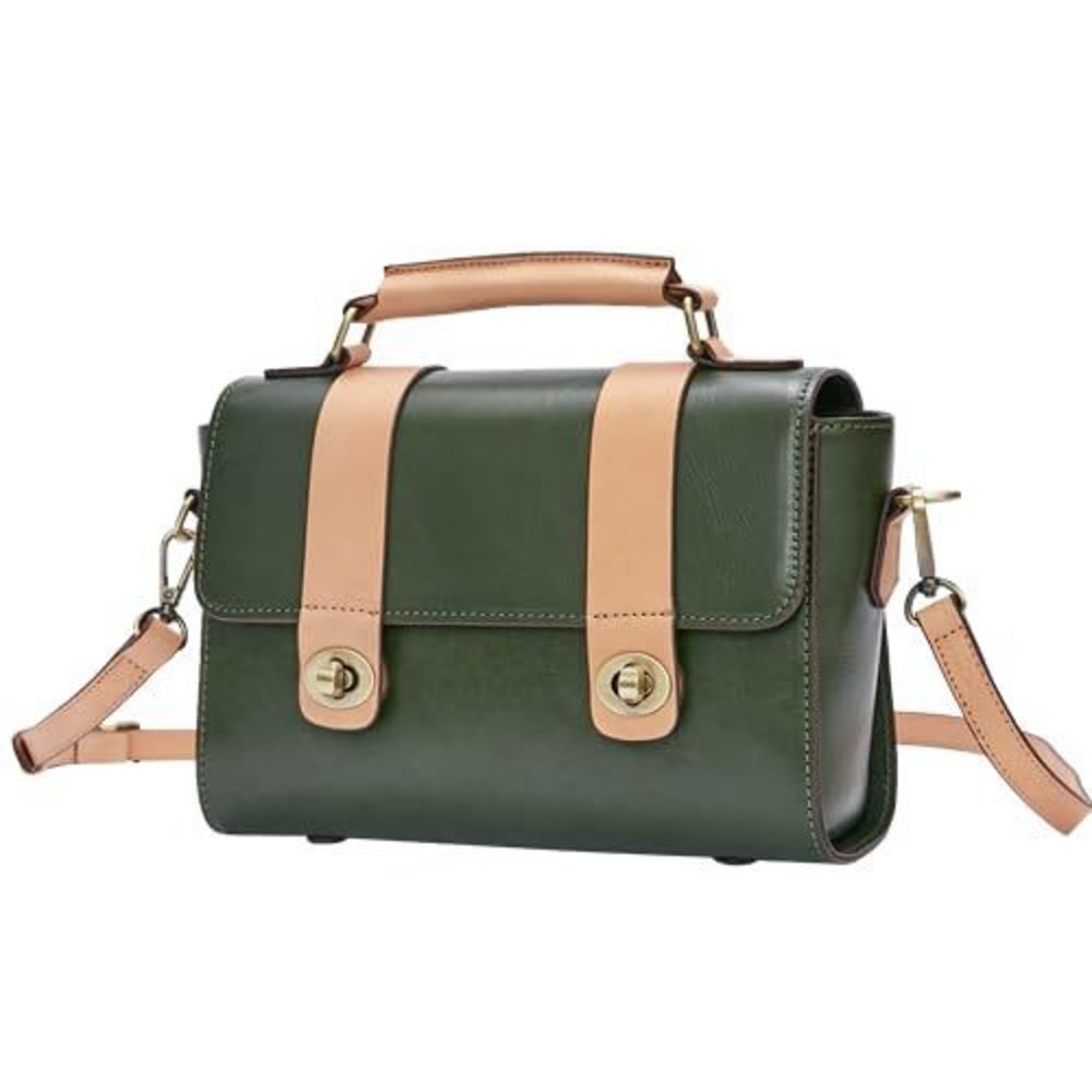 Genuine Leather Satchel Purse Vintage Messenger Bag - Ladies :'D
